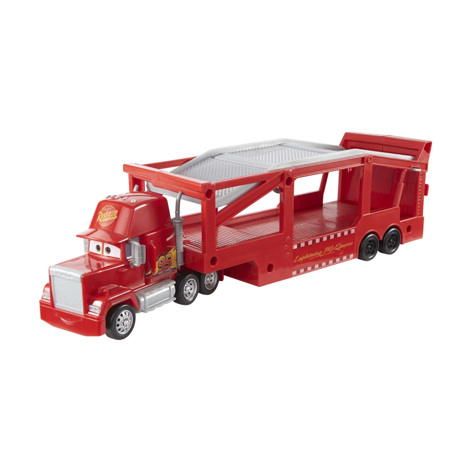 Disney And Pixar Cars Mack Hauler Truck With Ramp, 13-Inch 12-Car Carrier 3 Disney And Pixar Cars Mack Hauler Truck With Ramp, 13-Inch 12-Car Carrier