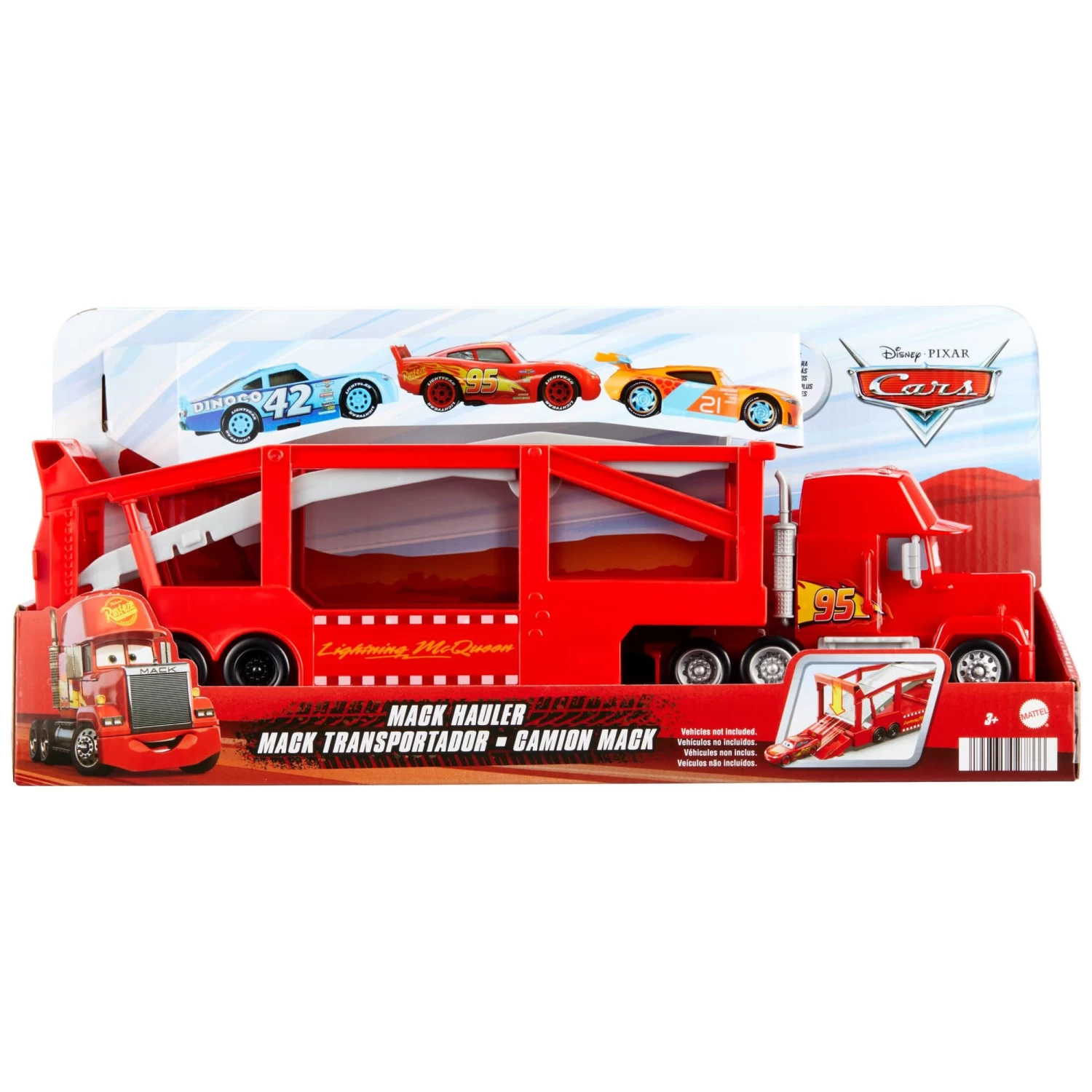 Disney And Pixar Cars Mack Hauler Truck With Ramp, 13-Inch 12-Car Carrier 8 Disney And Pixar Cars Mack Hauler Truck With Ramp, 13-Inch 12-Car Carrier - Image 6