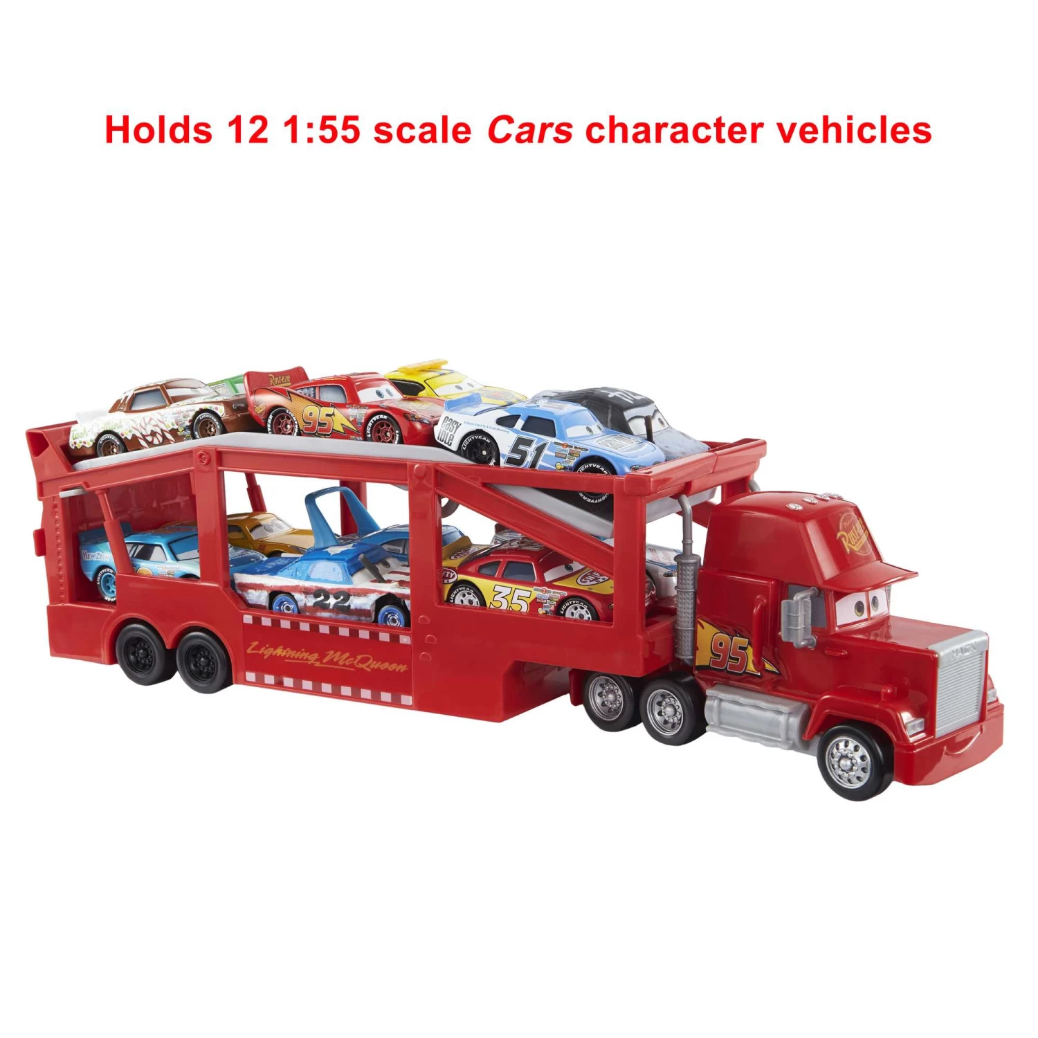Disney And Pixar Cars Mack Hauler Truck With Ramp, 13-Inch 12-Car Carrier 6 Disney And Pixar Cars Mack Hauler Truck With Ramp, 13-Inch 12-Car Carrier - Image 4